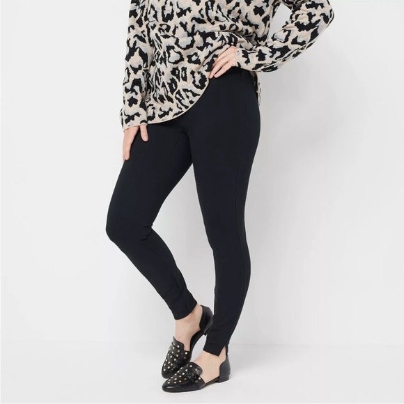 SPANX Ponte Ankle High Waisted Leggings split hem NWOT 2X black - Picture 10 of 10